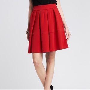 Banana Republic Red Full Pleated Skirt 0P